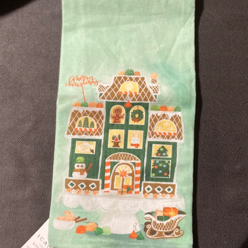 Festive Green Kitchen Towel